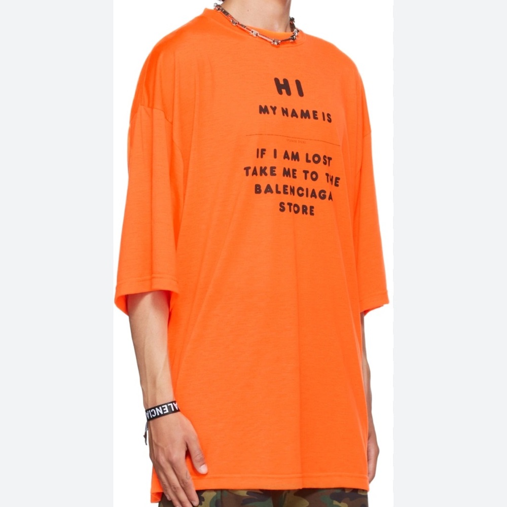 Balenciaga Bright Orange Statement Tee